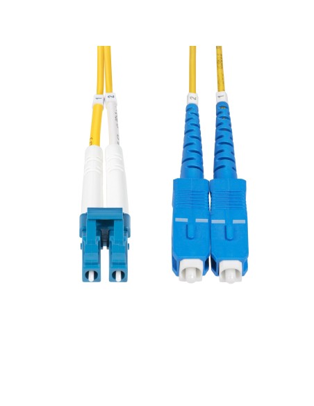 Cable de Fibra Óptica LC a SC (UPC) OS2 Monomodo 9/125µm 100G LSZH Dúplex de 1m - Low Insertion Loss - Resistente a Dobleces - 